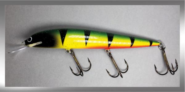 Matala Wobbler, Länge: 15 cm, Farbe: Fire Tiger 58R, schwimmend, von Suomen Uistin The Finnish Lure Company (Jarmo Rapala)